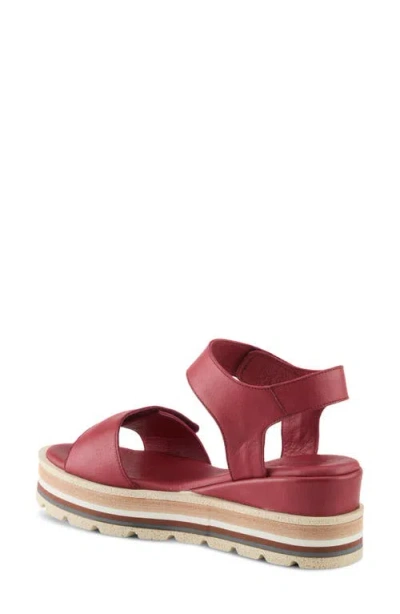 Spring Step Hileman Platform Sandal In Dark Red