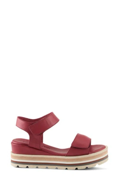 Spring Step Hileman Platform Sandal In Dark Red