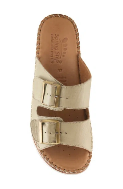 Spring Step Minisia Wedge Sandal In Olive Green