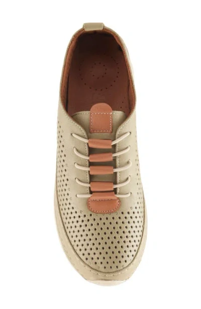 Spring Step Breen Perforated Sneaker In Olive Green