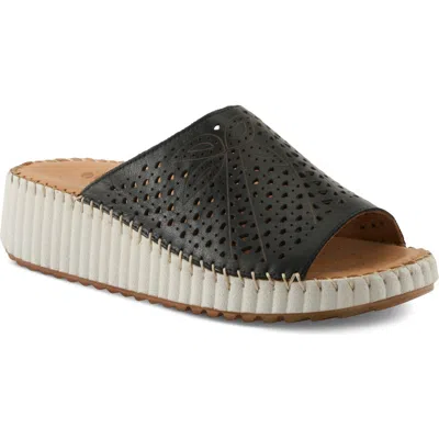 Spring Step Rhydian Wedge Sandal In Black