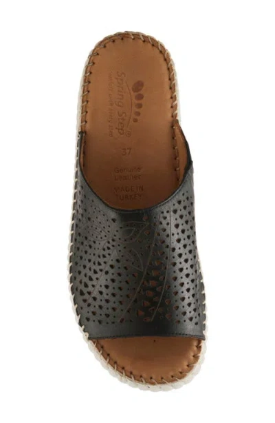 Spring Step Rhydian Wedge Sandal In Black