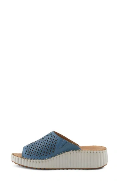 Spring Step Rhydian Wedge Sandal In Blue