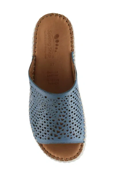 Spring Step Rhydian Wedge Sandal In Blue