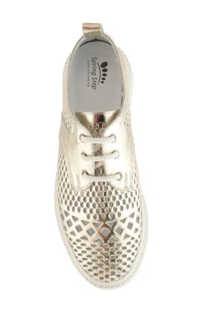 Spring Step Perforated Sneaker In Gold
