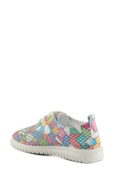 Spring Step Perforated Sneaker In White Multi