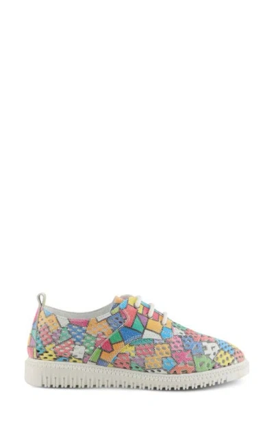 Spring Step Perforated Sneaker In White Multi
