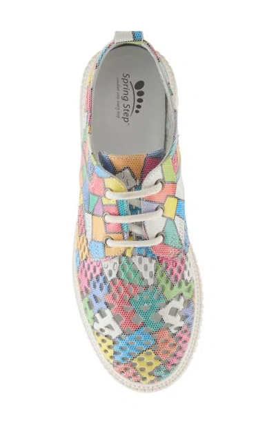Spring Step Perforated Sneaker In White Multi