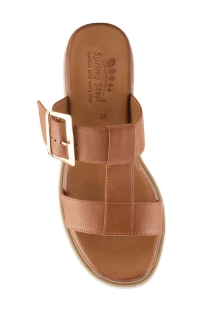 Spring Step Seaport Slide Sandal In Camel