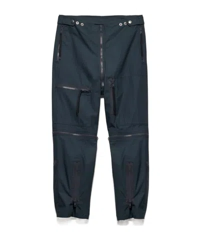 Prada Zip-trim Utility Trousers In Gray
