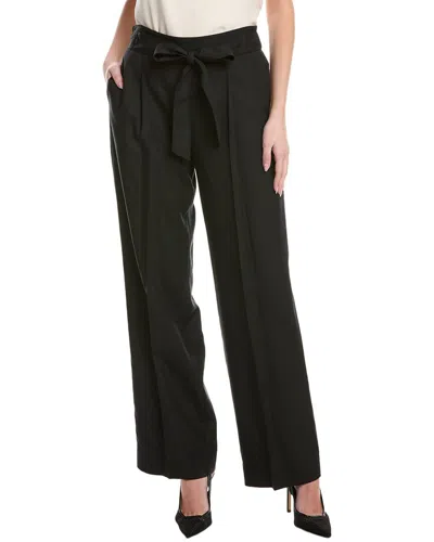 Vince Belted Linen-blend Pull-on Pant In Black