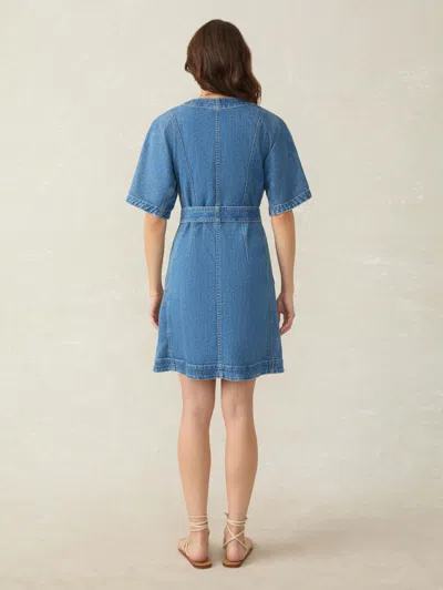 Faherty Denim Camille Mini Dress In Sedona Blue Wash