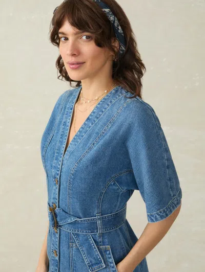 Faherty Denim Camille Mini Dress In Sedona Blue Wash
