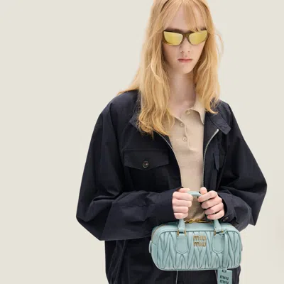 Miu Miu Arcadie Matelassé Tote Bag In Marigold