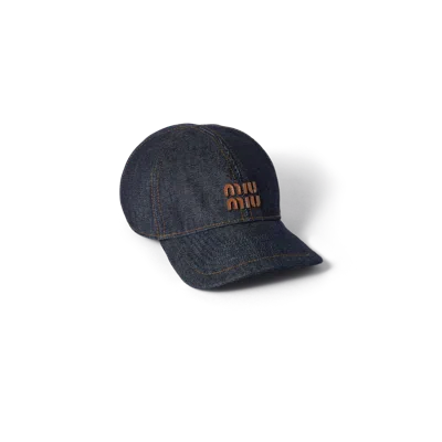 Miu Miu Bowler Cap In Blue/brandy