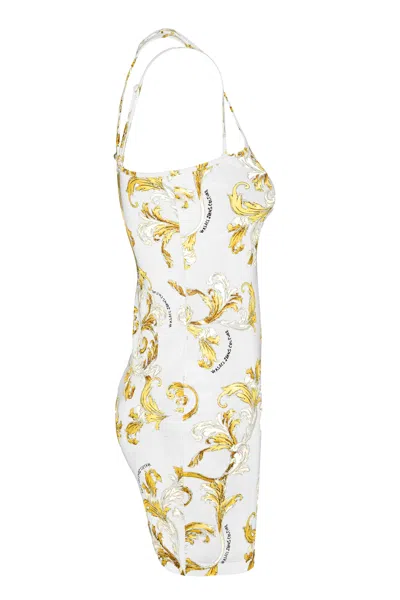 Versace Jeans Couture White Barocco Minidress In White