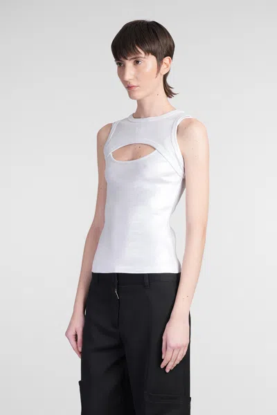 Off-white Layered Cut-out Tank Top In Silver