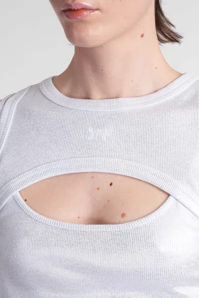 Off-white Layered Cut-out Tank Top In Silver
