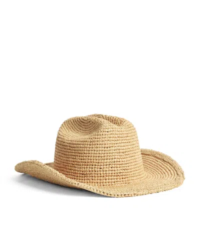 Lack Of Color Raffia Cowboy Hat In Natural