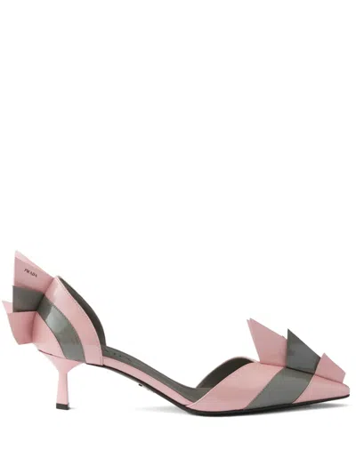 Prada Patent Leather Pumps In Orchid/steel In Pink
