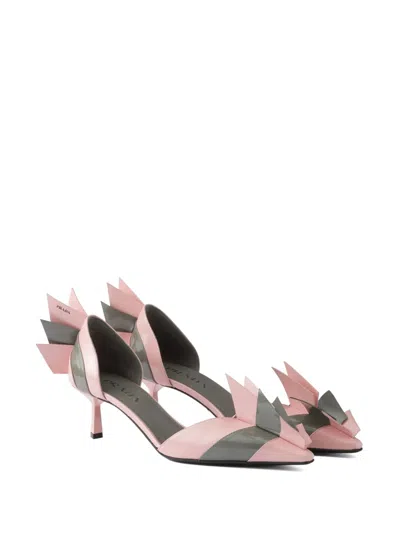 Prada Patent Leather Pumps In Orchid/steel In Pink