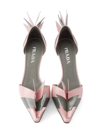 Prada Patent Leather Pumps In Orchid/steel In Pink