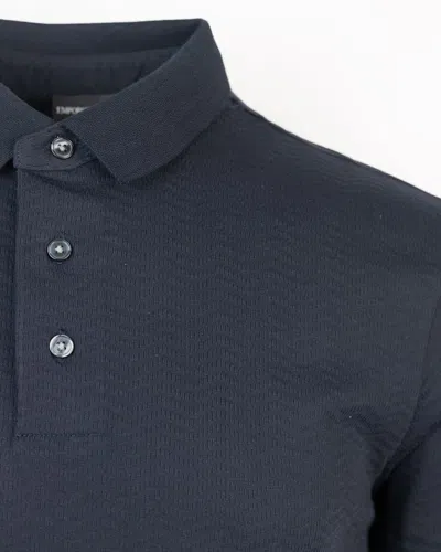 Emporio Armani Polo In Cotone Blu In Blue