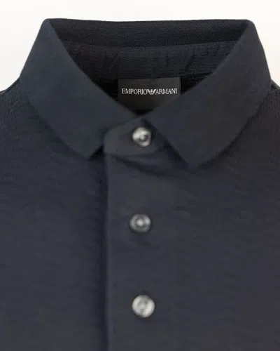 Emporio Armani Polo In Cotone Blu In Blue