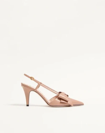 Valentino 'bowow' Slingback With Pointed Toe And Stiletto Heel In Neutral