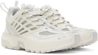 Salomon Breathable Mesh Sneakers With Durable Rubber Sole In White / Vanilla Ice