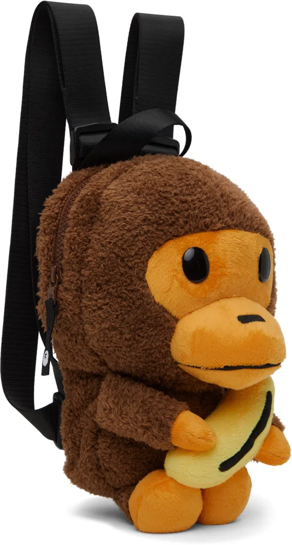 Bape Kids Brown Baby Milo Banana Plush Doll Backpack In Brw-brown