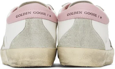 Golden Goose Super-star Leather Upper And Star Suede Toe And Spur Laminated Heel Metal Lettering In Whte