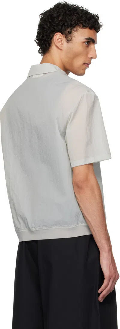 Amomento Grey Sheer Color Block Polo In Gray