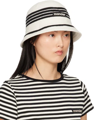 Moncler Bucket Cotton Blend Hat In White