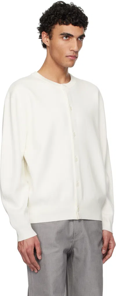 Amomento White Semi Oversized Cardigan In White