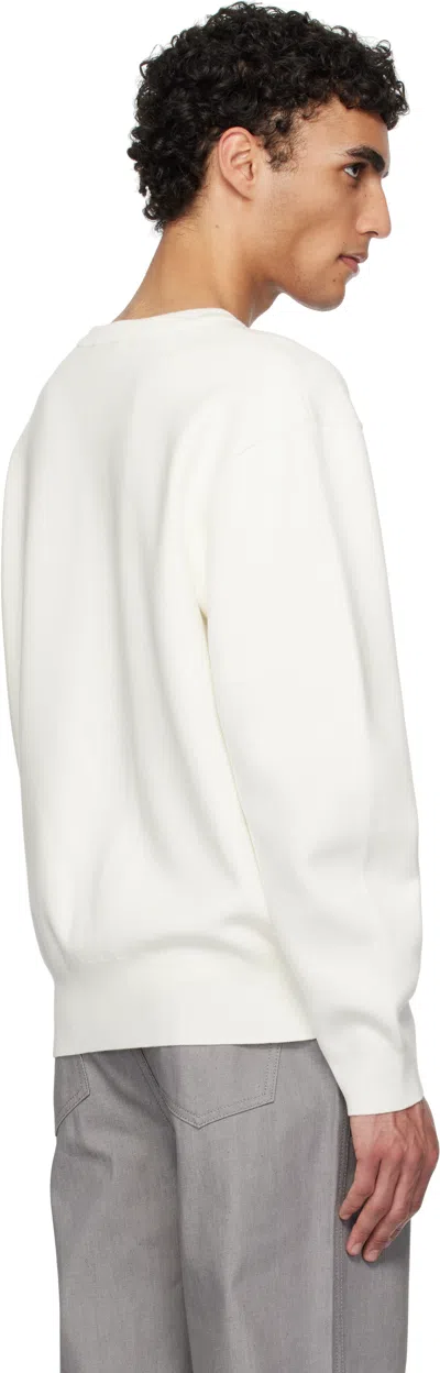 Amomento White Semi Oversized Cardigan In White