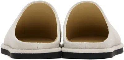 Auralee Off-white Leather Mules In Gray