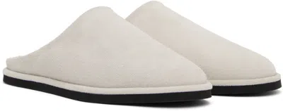 Auralee Off-white Leather Mules In Gray