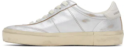 Golden Goose Soulstar Metallic Low Top Sneakers With Logo Patch On The Tongue And Logo Lettering On Side And Heel In Metallic