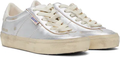 Golden Goose Soulstar Metallic Low Top Sneakers With Logo Patch On The Tongue And Logo Lettering On Side And Heel In Metallic