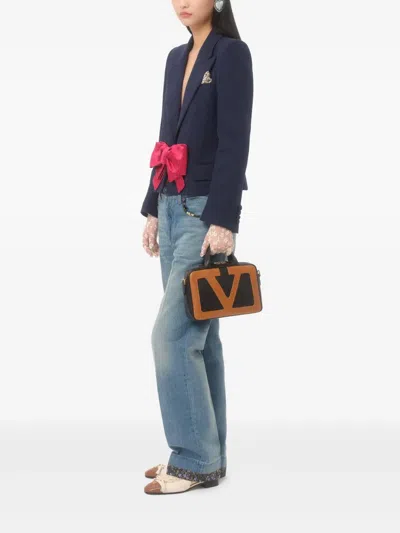 Valentino Viva Superstar Small Vlogo Leather Duffle Top-handle Bag In Black