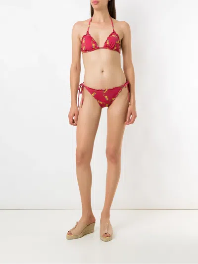Amir Slama Triangle Bikini Set In Red