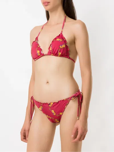 Amir Slama Triangle Bikini Set In Red