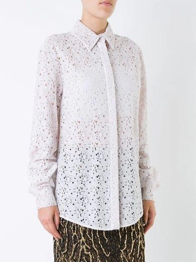 Shop Stella Mccartney Floral Lace Shirt In White