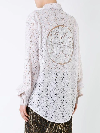 Shop Stella Mccartney Floral Lace Shirt In White