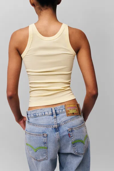 Danielle Guizio Ny Full Length Cotton Tank In Honey Butter