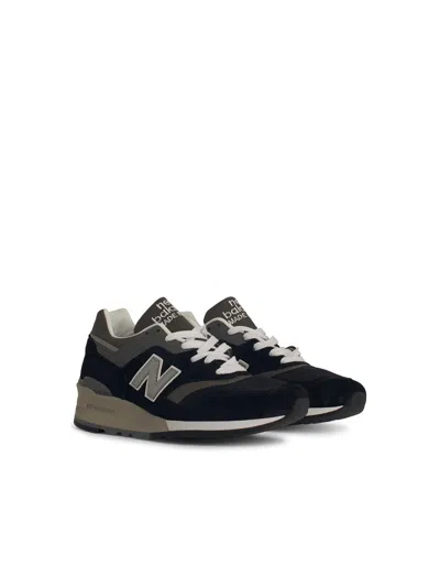 798 New Balance '997' Black Suede Blend Sneakers