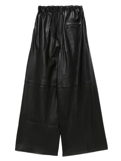 Alysi Leather Wide-leg Trousers
