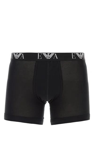 Emporio Armani Set Di Boxer In Cotone Nero Uomo