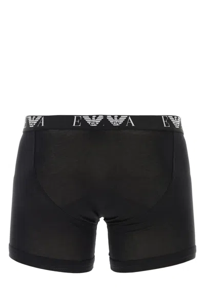 Emporio Armani Set Di Boxer In Cotone Nero Uomo
